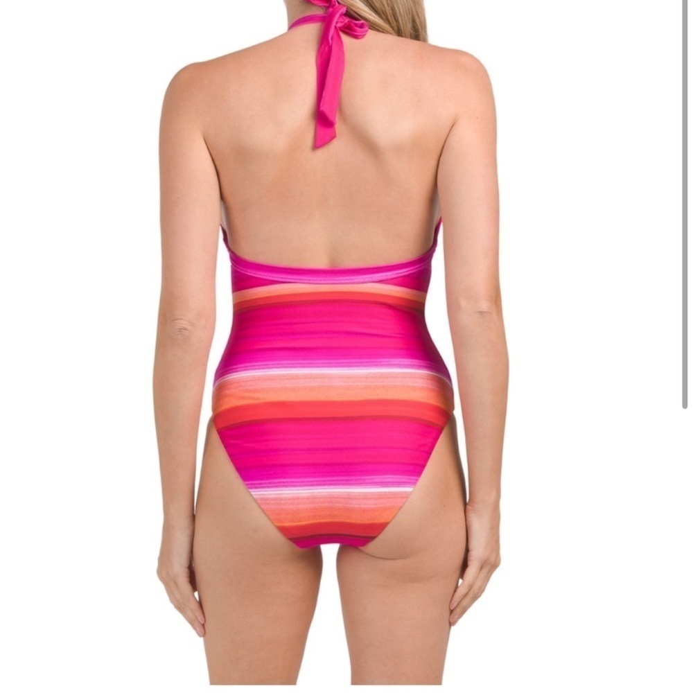 NWT Trina Turk Womens' Solstice Stripe Plunge
One Piece Swimsuit - Picture 2 of 6